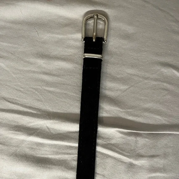 Accessories | Black Velvet Belt With Silver Accents For 